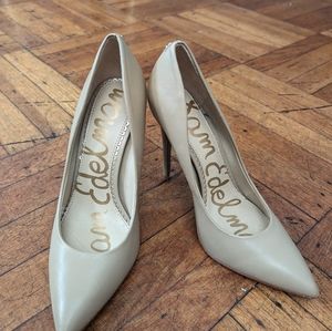 Sam Edelman nude leather heels size 6